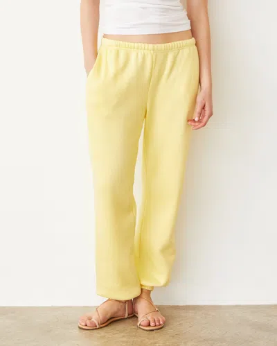 Monrow Teddy Fleece Relaxed Sweat In Lemon