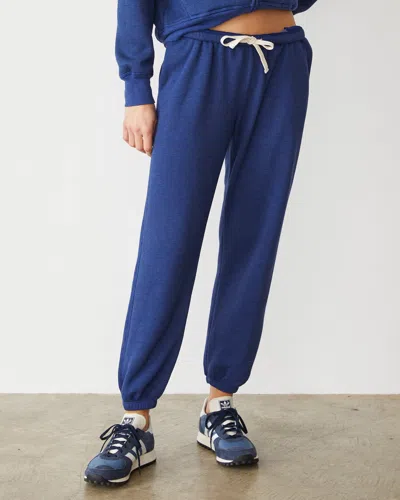 Monrow Teddy Fleece Relaxed Sweat In True Navy