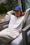 Monrow Teddy Fleece Relaxed Zip Up Hoody In Off White