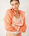 Monrow Teddy Fleece Relaxed Zip Up Hoody In Sorbet