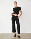 Monrow Tencel Rib Kick Flare In Black