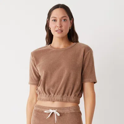 Monrow Terry Cloth Short Sleeve In Pecan