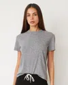 Monrow Textured Tri-blend Basic Crew Neck Tee In Granite