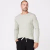 Monrow Thermal Long Sleeve Crew In Light Olive