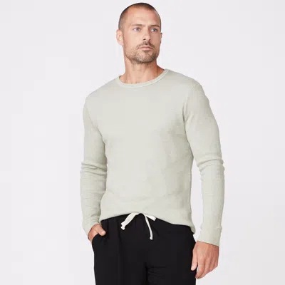 Monrow Thermal Long Sleeve Crew In Light Olive