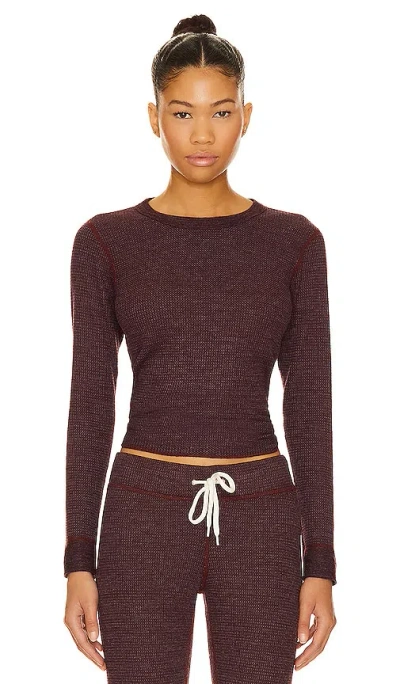 Monrow Thermal Top In Merlot