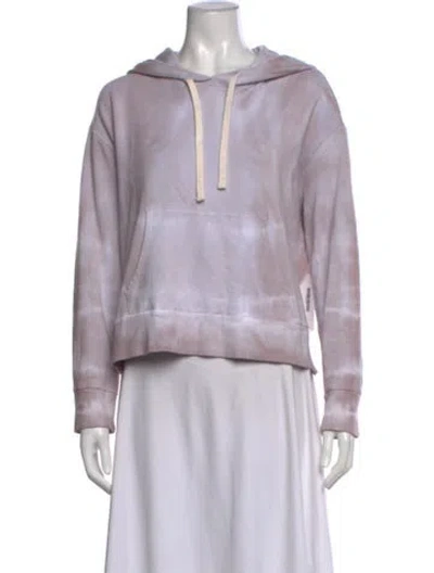 Pre-owned Monrow Tie-dye Print Crew Neck Hoodie In Purple