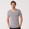 Monrow V Neck Tee In Granite
