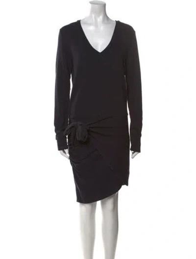 Pre-owned Monrow V-neck Mini Dress In Black