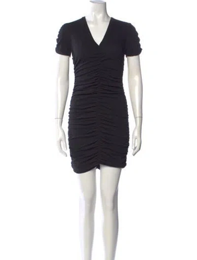 Pre-owned Monrow V-neck Mini Dress In Grey