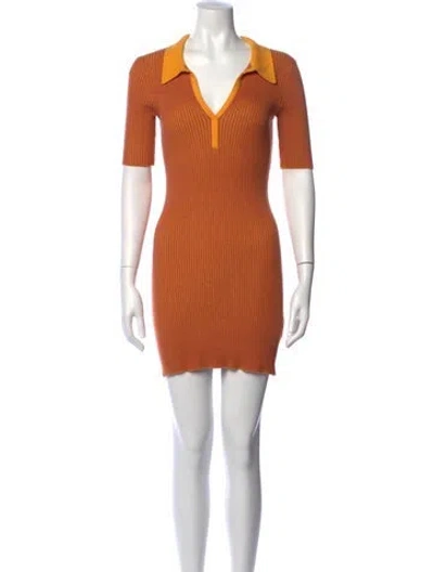 Pre-owned Monrow V-neck Mini Dress In Orange