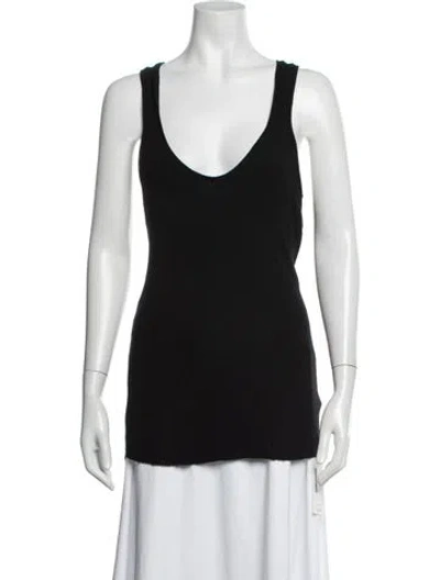 Pre-owned Monrow V-neck Sleeveless Top In Black