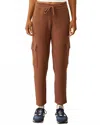 Monrow Soft Knit Waffle Cargo Jogger In Brown