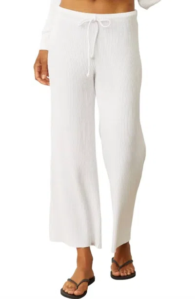 Monrow Waffle Sweatspants In Natural In White