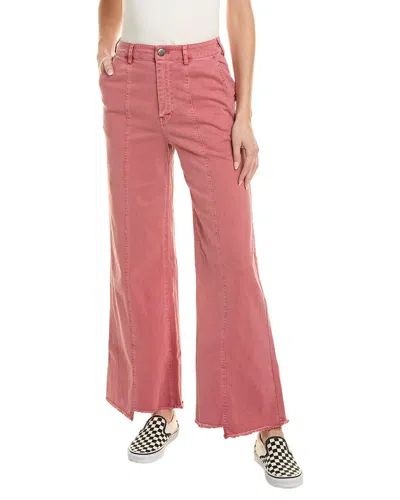 Monrow Wide Leg Pant In Pink