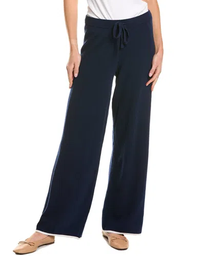 Monrow Wide Leg Wool & Cashmere-blend Sweatpant In Blue