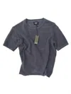 Monrow Women's Cotton Mesh Oversized Tee In Faded Black In Black