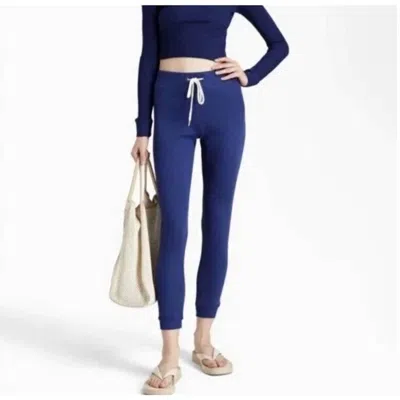 Monrow Women's Drawstring Cuffed Sweatpant In Royal Blue