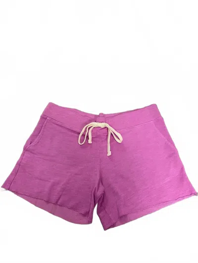 Monrow Women's Drawstring Sweat Short In Purple