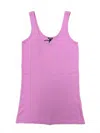 Monrow Women's Narrow Ribbed Tank In Pink Lavendar In Multi