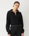 Monrow Wool Cashmere Half Zip Sweater In Black