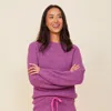 Monrow Womens Wool Cashmere Crewneck Sweater In Acai