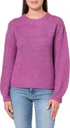 Monrow Wool Cashmere Spacedye Sweater In Acai