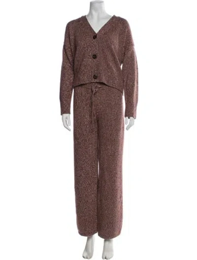 Pre-owned Monrow Wool Patterned Set In Burgundy