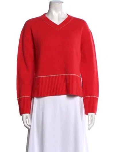 Pre-owned Monrow Wool V-neck Top In Orange