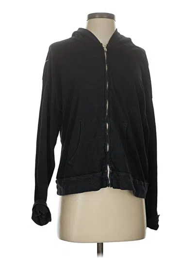 Pre-owned Monrow Zip Up Hoodie In Black