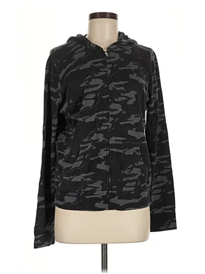 Pre-owned Monrow Zip Up Hoodie In Black