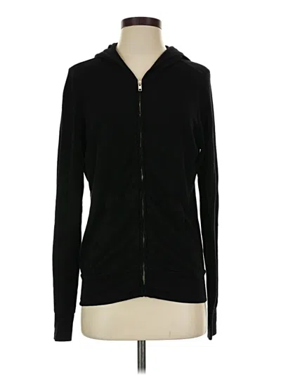 Pre-owned Monrow Zip Up Hoodie In Black