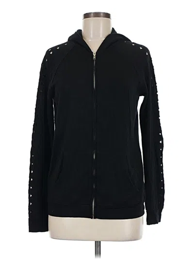 Pre-owned Monrow Zip Up Hoodie In Black