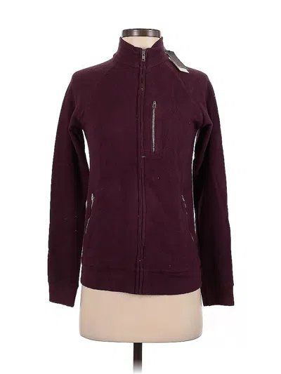 Pre-owned Monrow Zip Up Hoodie In Burgundy