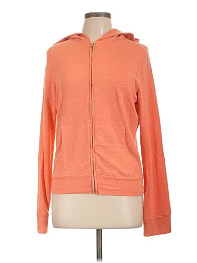 Pre-owned Monrow Zip Up Hoodie In Orange