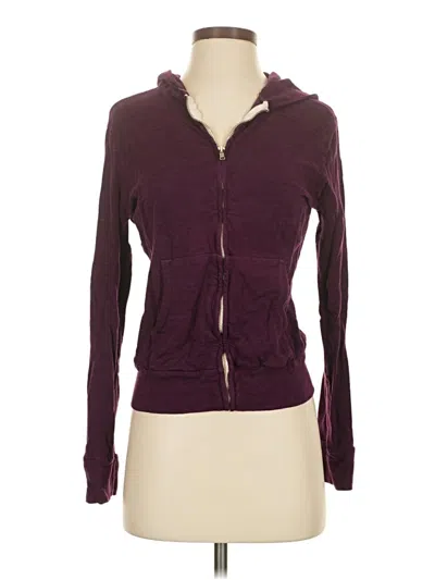 Pre-owned Monrow Zip Up Hoodie In Purple