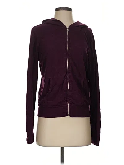 Pre-owned Monrow Zip Up Hoodie In Purple