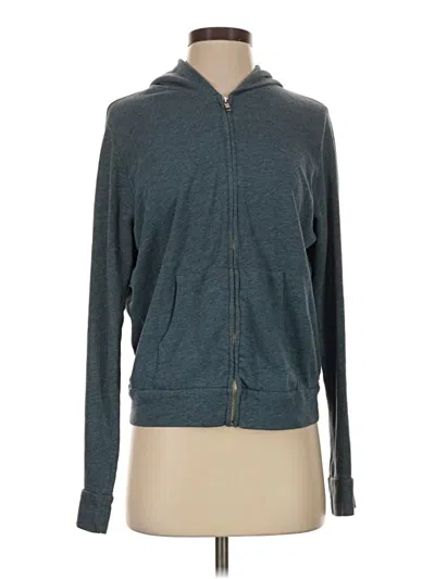 Pre-owned Monrow Zip Up Hoodie In Teal