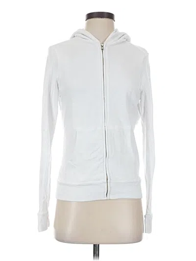 Pre-owned Monrow Zip Up Hoodie In White