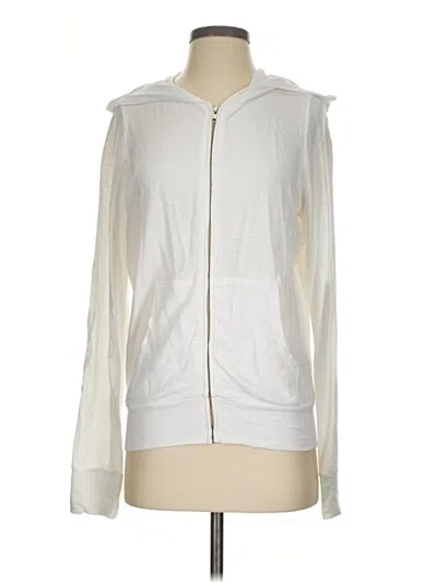 Pre-owned Monrow Zip Up Hoodie In White