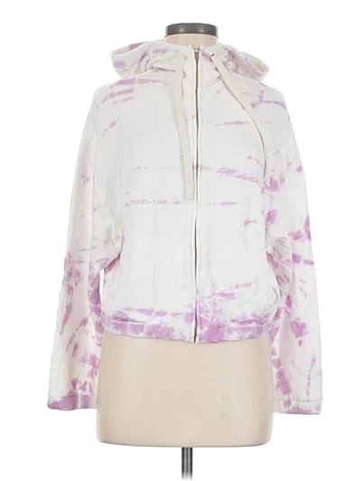 Pre-owned Monrow Zip Up Hoodie In White
