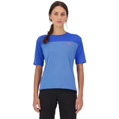 Mons Royale Diversion Merino Short-sleeve Bike Jersey In Blue