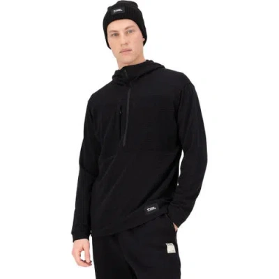 Mons Royale Offgrid Merino Fleece 1/2-zip Long-sleeve Top In Black