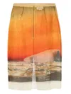 Monse All-over Graphic Print Skirt In Orange