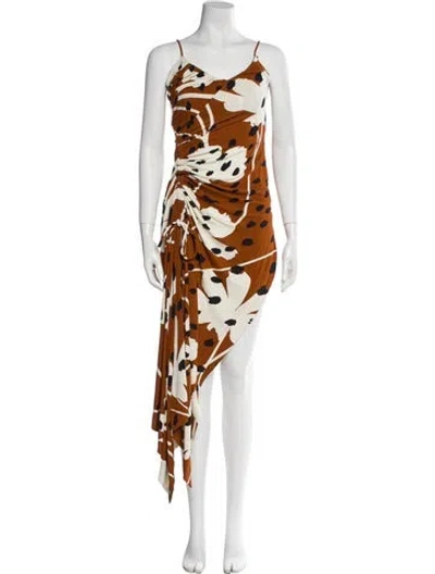 Pre-owned Monse Animal Print Long Dress W/ Tags In Brown