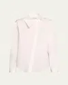 Monse Asymmetric Collar Button Down Blouse In Ivory