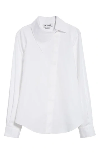 Monse Asymmetric Collar Button-up Shirt In Ivory