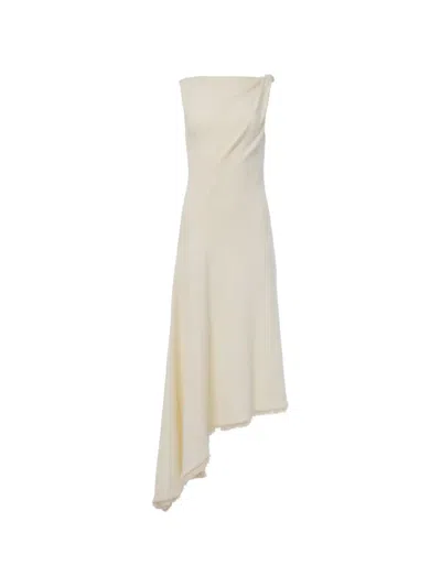 Monse Asymmetric Twisted Midi Dress In White