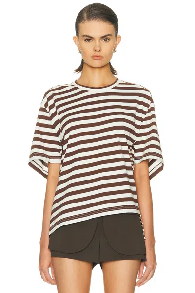 Monse Asymmetric Twisted T-shirt In Brown