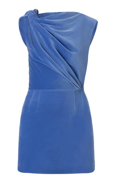 Monse Asymmetrical Cotton-blend Mini Dress In Blue